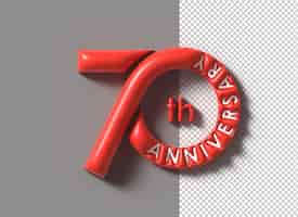 Free PSD 70th years anniversary 3d celebration text