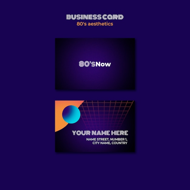 80's aesthetics business card template