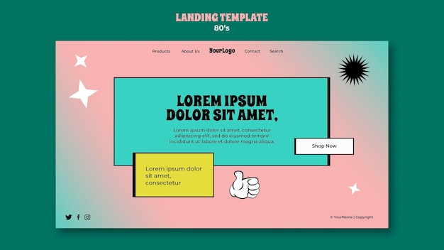 80s inspired web template