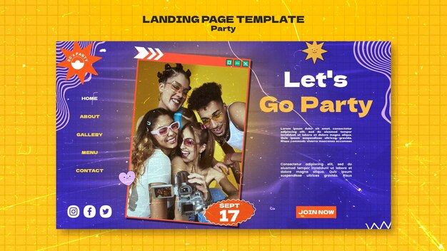 80s party landing page template