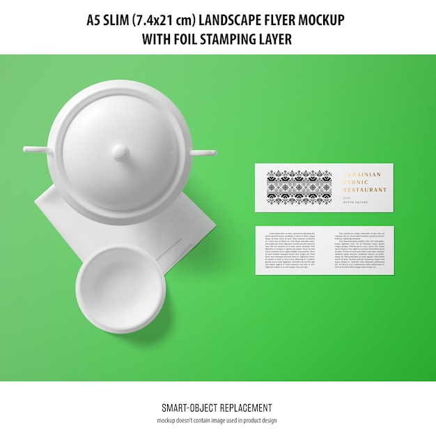 A5 slim landscape flyer mockup