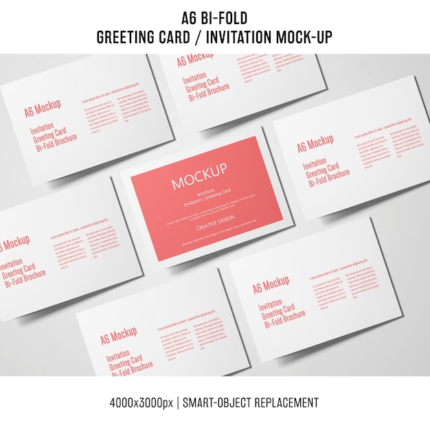 A6 bi-fold greeting card mockups