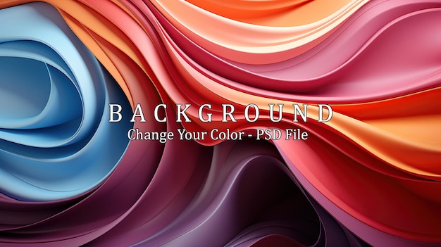 Free PSD abstract background of colored silk or satin wavy folds