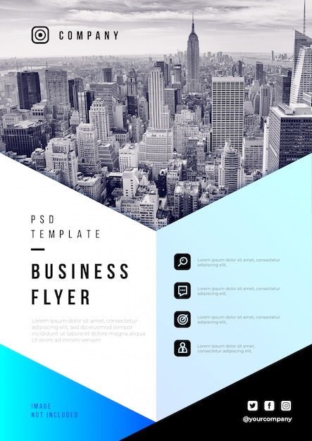 Abstract business flyer psd template