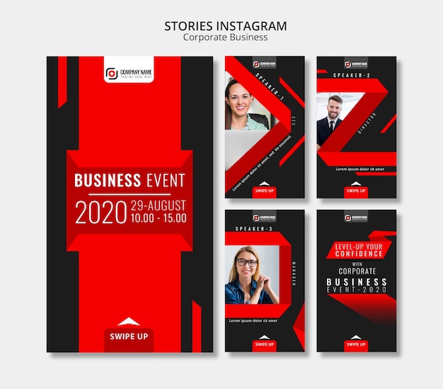 Free PSD abstract business instagram stories