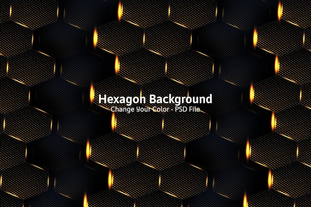 Abstract Gold Hexagon background