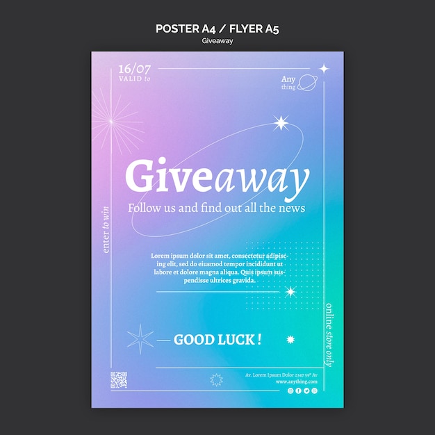 Free PSD abstract gradient giveaway poster