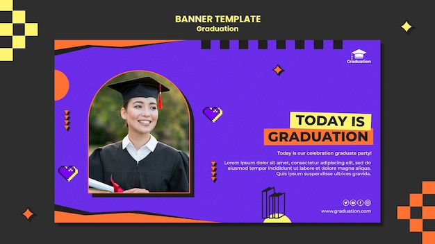 Abstract graduation horizontal banner template