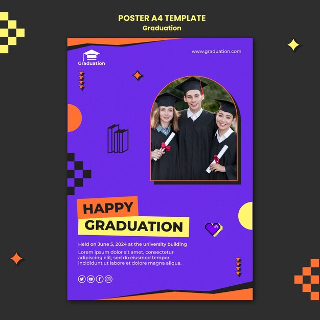 Abstract graduation poster template