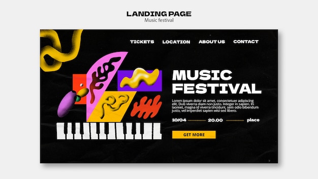 Free PSD abstract music show landing page template