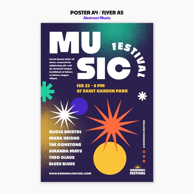 Abstract music show poster template