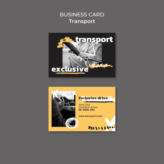 Abstract private transport business card