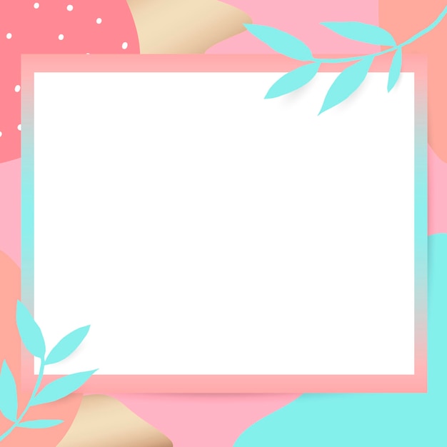 Abstract psd frame on coral memphis background