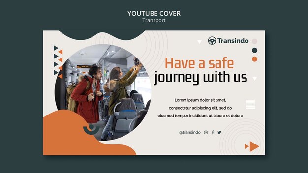 Abstract youtube cover template for public transportation