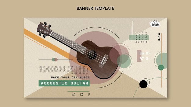 Acoustic guitar lessons banner design