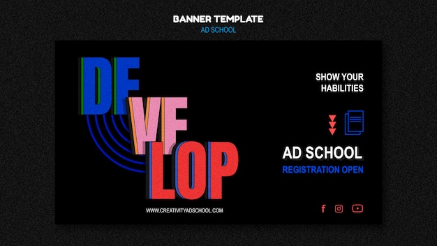 Free PSD ad school banner template