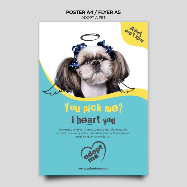 Free PSD adopt a dog flyer template