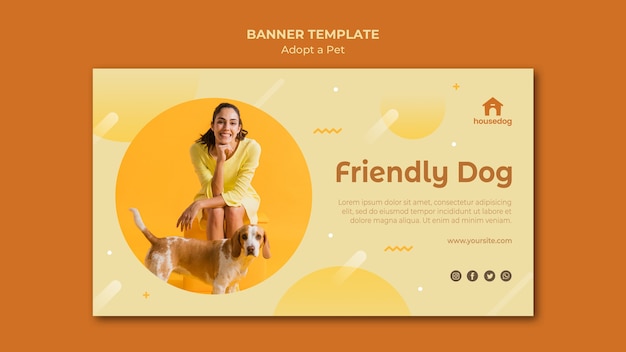 Free PSD adopt a dog template banner