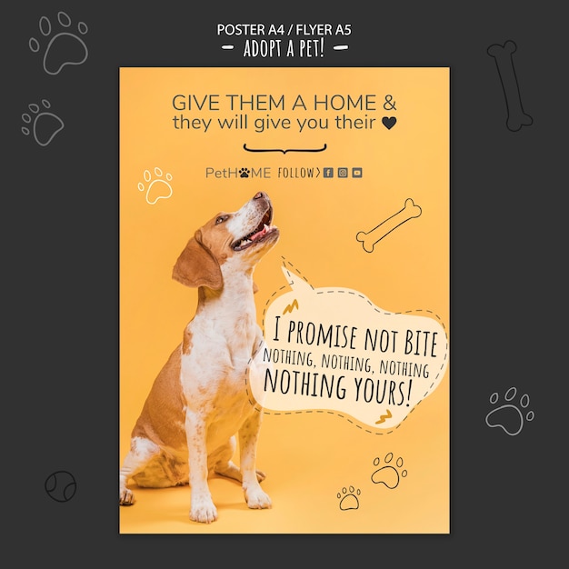 Free PSD adopt a friend poster template