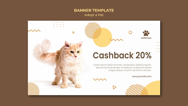 Adopt a pet banner design template