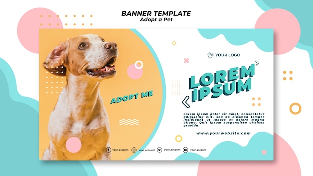 Adopt pet banner template concept