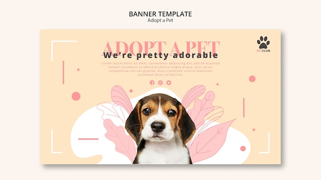 Free PSD adopt pet banner template concept