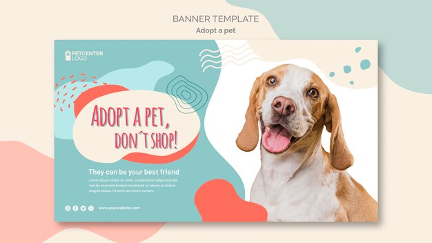 Adopt a pet banner template design