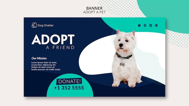 Adopt a pet banner template