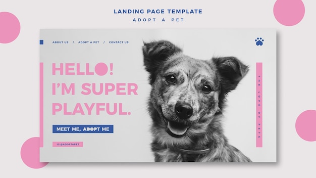 Free PSD adopt a pet concept landing page template