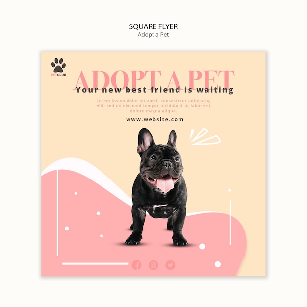 Free PSD adopt pet flyer template concept