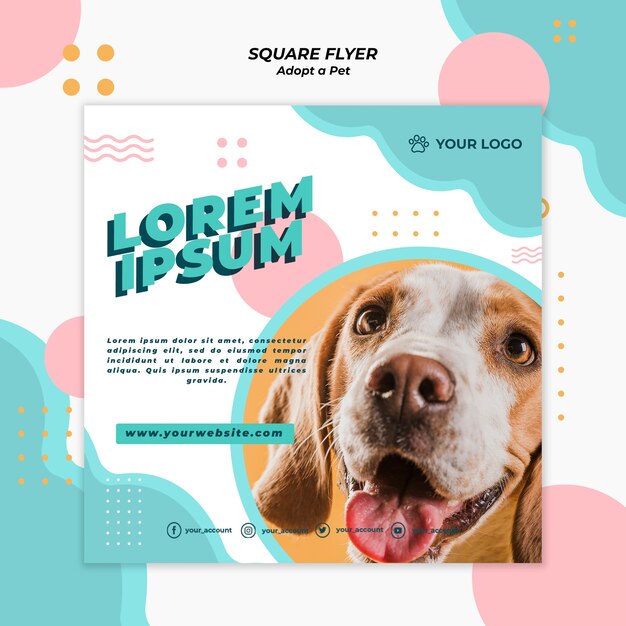 Adopt pet flyer template theme