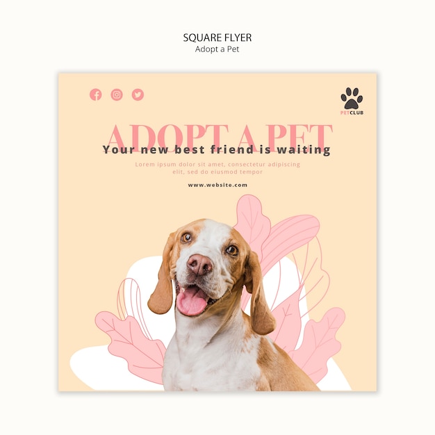 Free PSD adopt pet flyer template