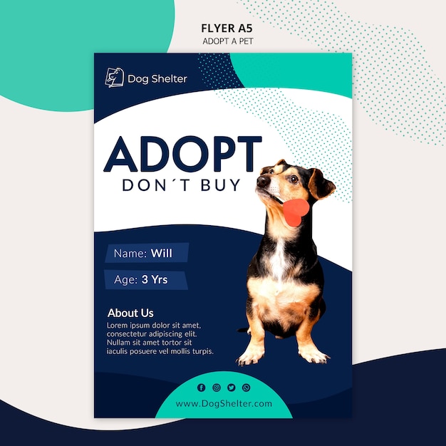 Adopt a pet flyer template