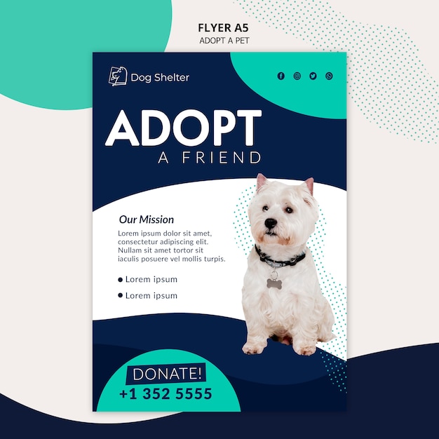 Free PSD adopt a pet flyer template