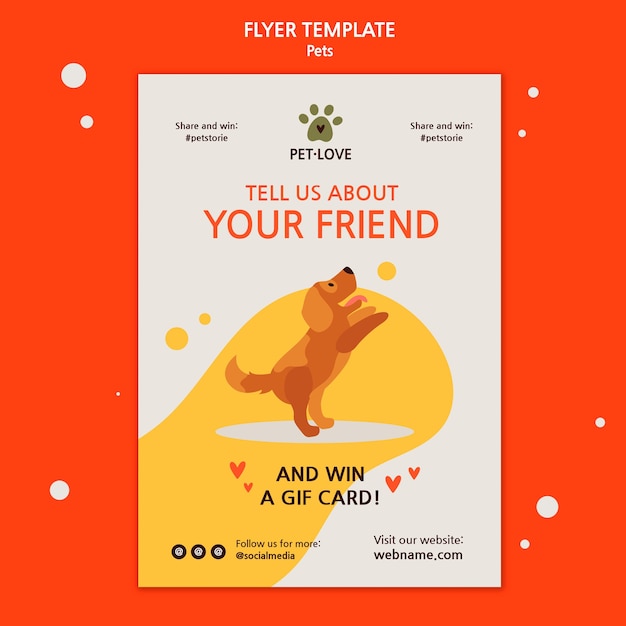 Free PSD adopt a pet flyer template