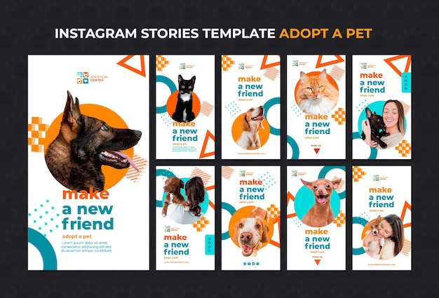 Free PSD adopt a pet instagram stories template