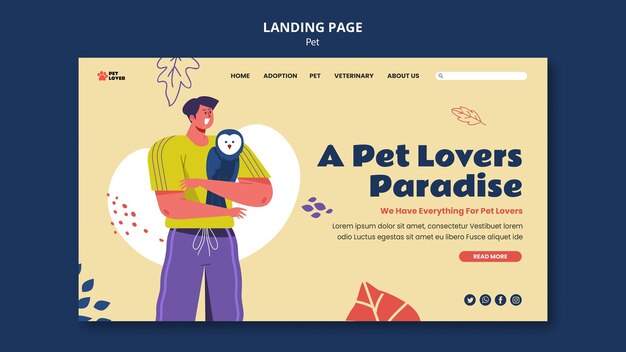 Adopt a pet landing page