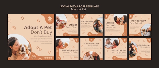 Adopt pet social media post template