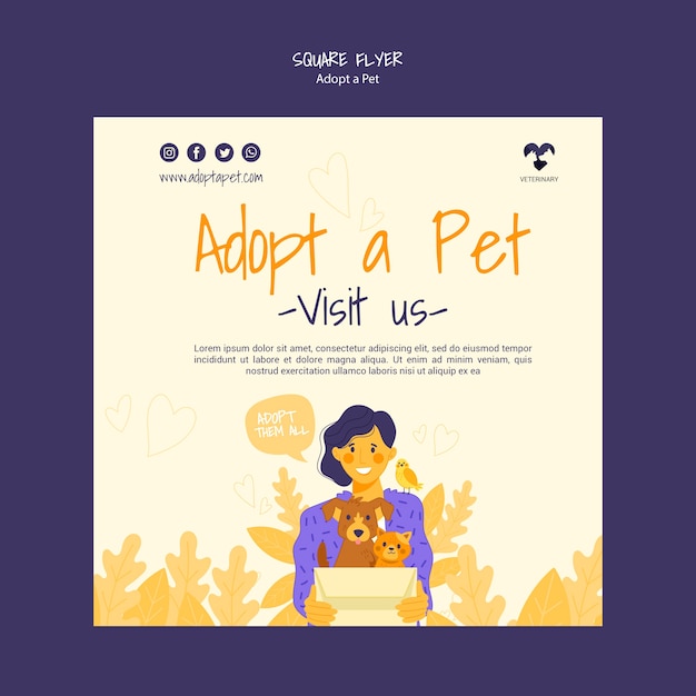 Adopt a pet square flyer