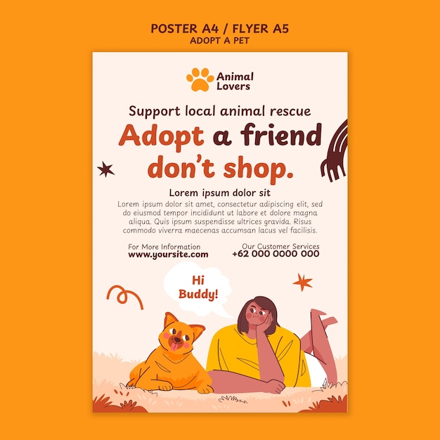 Adopt a pet template design