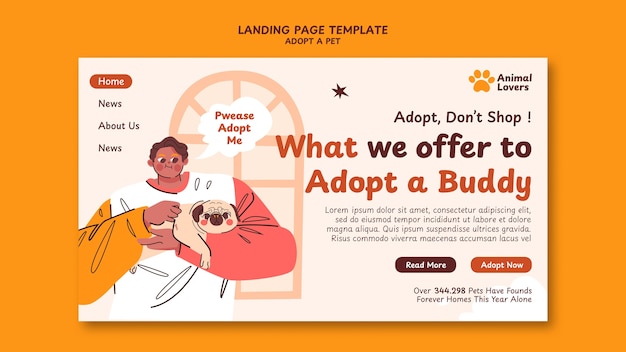 Free PSD adopt a pet template design