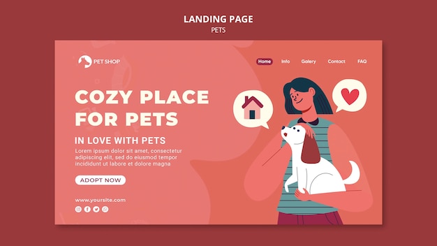 Free PSD adopt pets landing page