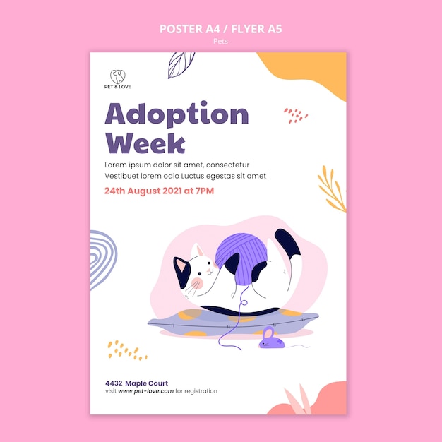 Adoption week poster template