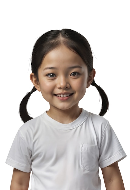 Free PSD adorable asian kid posing