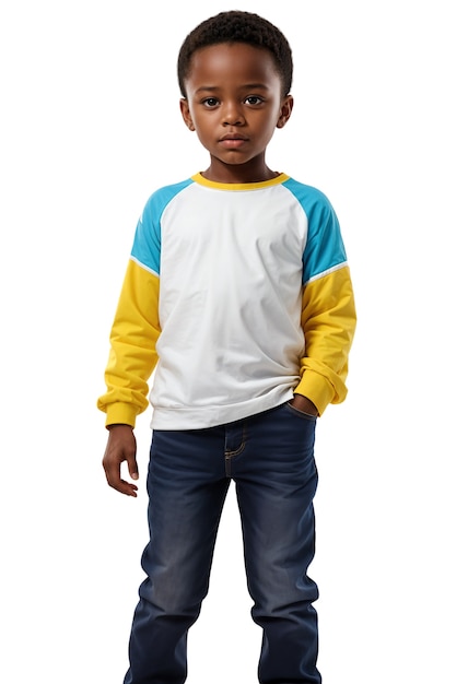 Free PSD adorable black kid posing