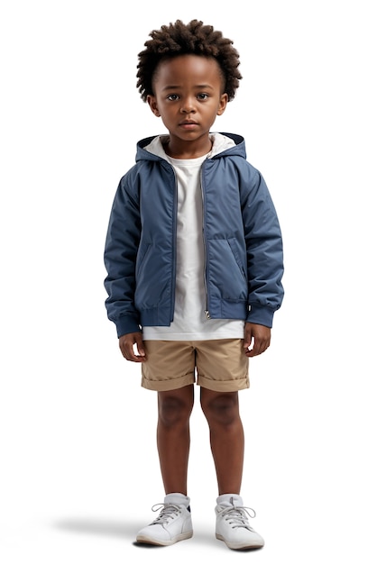 Free PSD adorable black kid posing