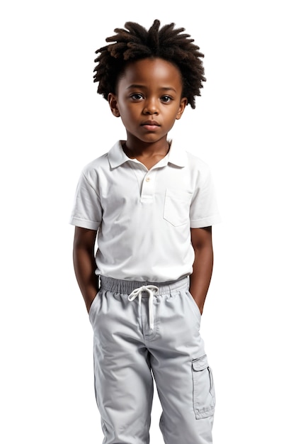 Free PSD adorable black kid posing