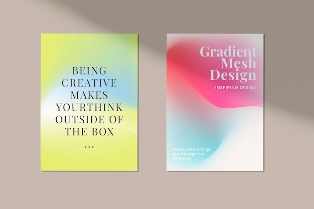 Free PSD aesthetic gradient poster mockup psd