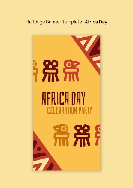 Free PSD africa day celebration  banner template