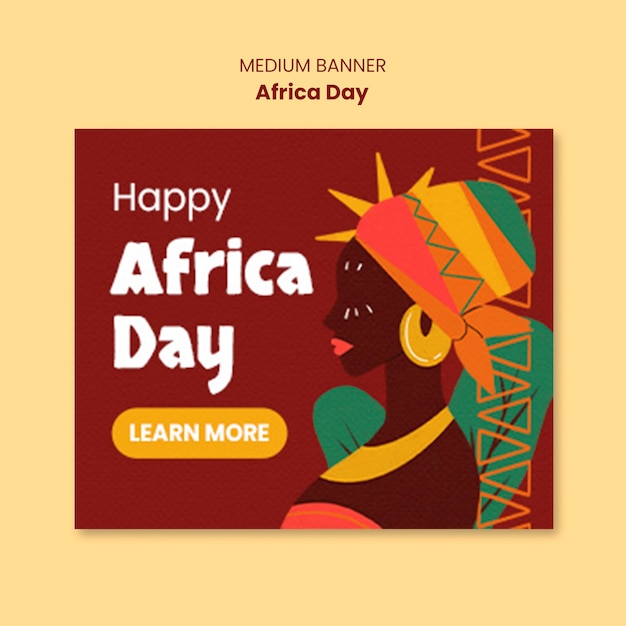 Free PSD africa day celebration  banner template